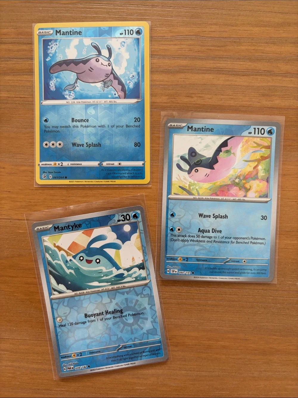 Mantyke & Mantine Pokémon Lot | 3 Reverse Holo Water Cards ✨5/$25✨